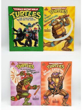 Lot of 4 Teenage Mutant Ninja Turtles Storybook Adventure Books Vintage 90s